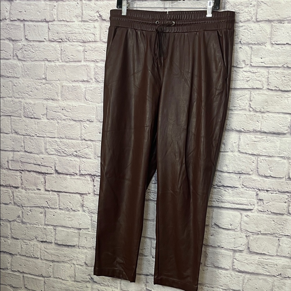 P0025.  LOFT Brown Faux leather Pants